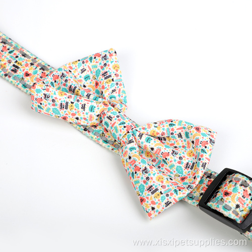 Cartoon Bow Knot Adjustable Dog Collars Cut